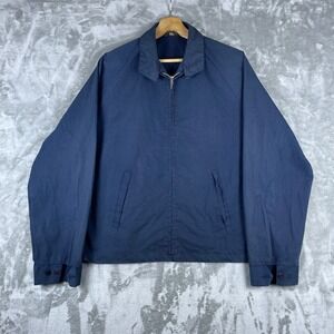 Vintage 60s Penneys Towncraft Jacket Men L Blue Penn-Prest Harrington Full Zip